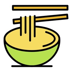Chinese ramen icon. Outline chinese ramen vector icon color flat isolated