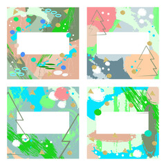 Kit. New Year. Christmas universal background. Postcards. Suitable for a banner. 