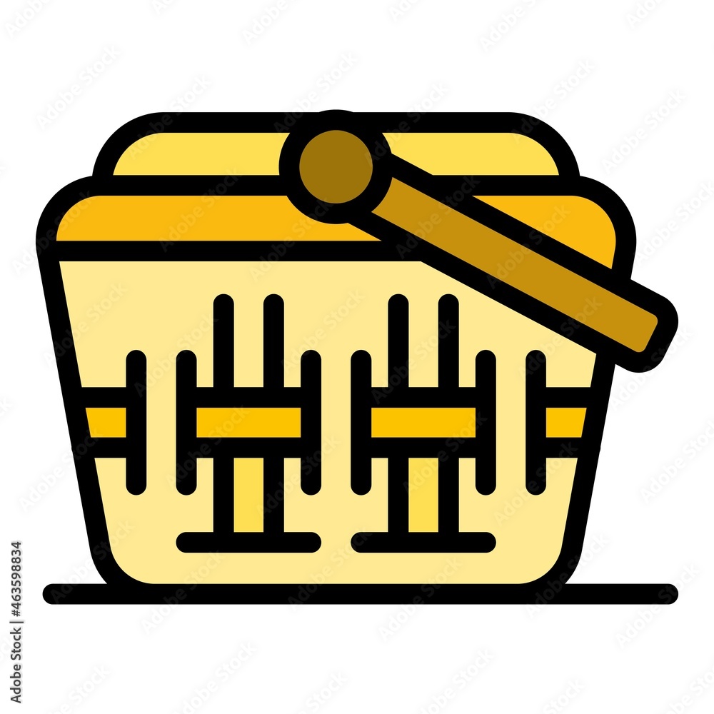 Poster house picnic wicker icon. outline house picnic wicker vector icon color flat isolated
