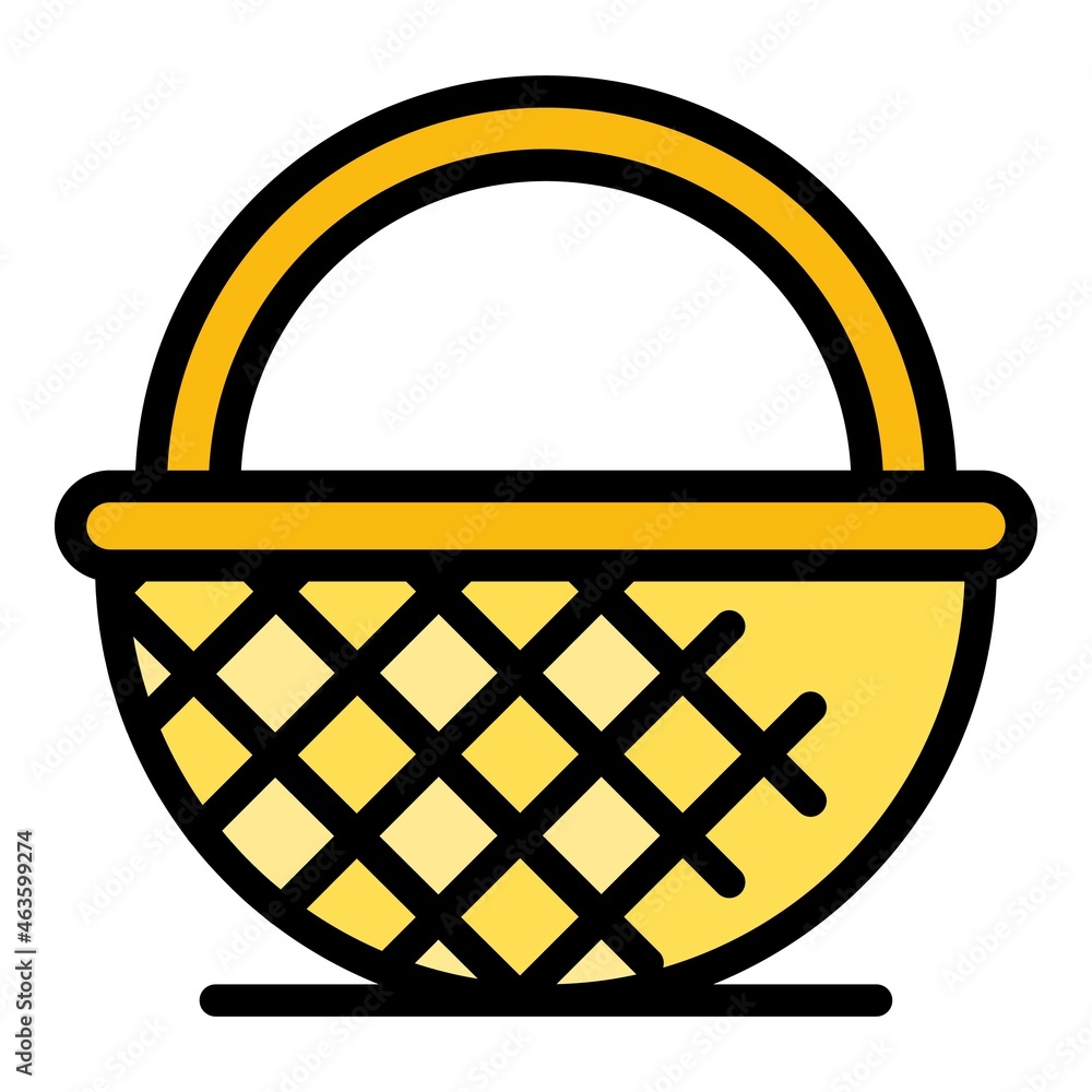 Poster handle wicker icon. outline handle wicker vector icon color flat isolated