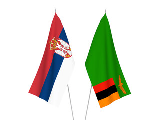 Serbia and Republic of Zambia flags