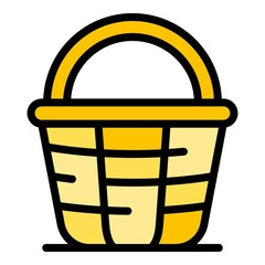 Style wicker icon. Outline style wicker vector icon color flat isolated