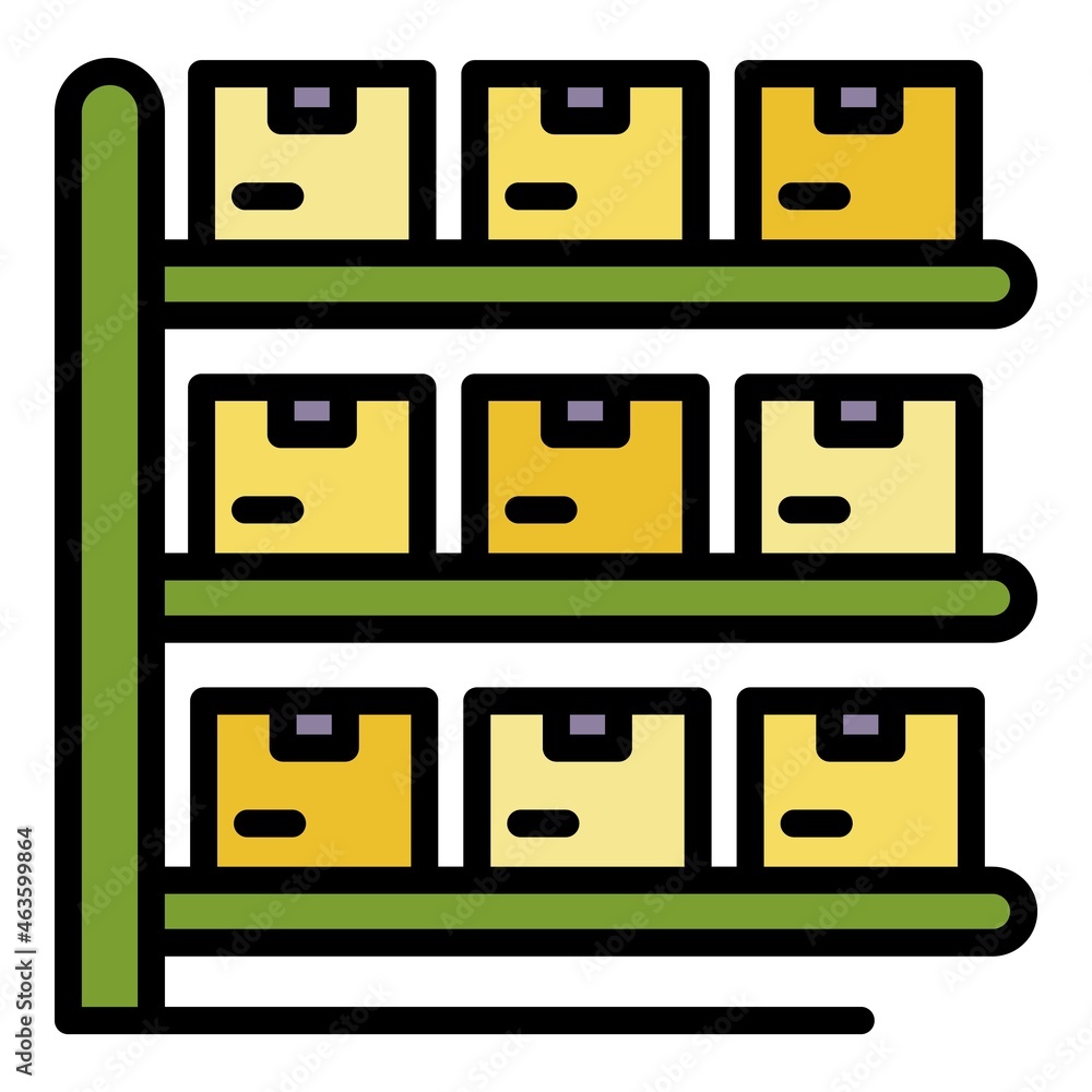Poster logistic parcel icon. outline logistic parcel vector icon color flat isolated