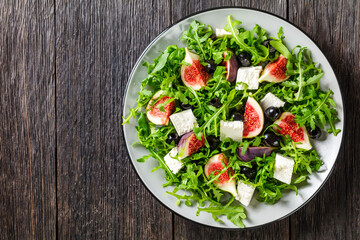 rocket figs feta and black olive salad