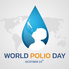 Vector illustration on the theme of world Polio day on October 24 . - obrazy, fototapety, plakaty