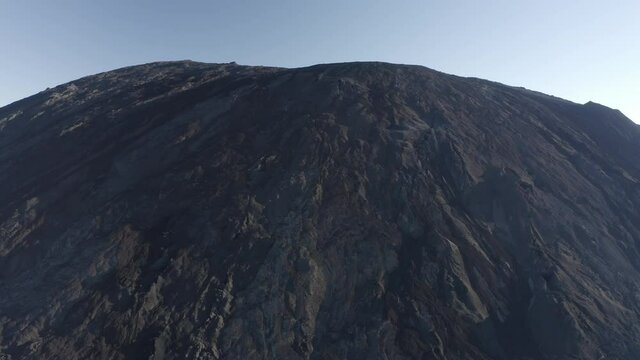 Panoramic aerial view of Piton de la Fournaise with Crater Maillard in foreground, a beautiful Volcano in Sainte Rose province, Saint Benoit, Reunion.