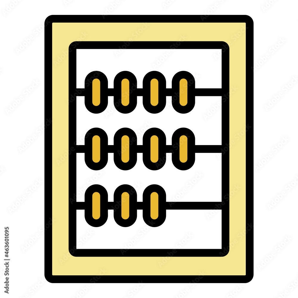 Poster board calculator icon. outline board calculator vector icon color flat isolated