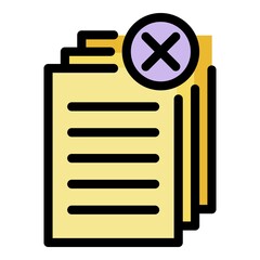 Request papers icon. Outline request papers vector icon color flat isolated - obrazy, fototapety, plakaty