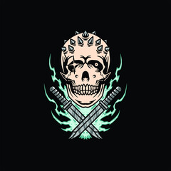 skull tattoo vector design