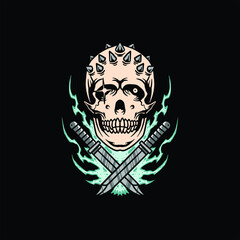 skull tattoo vector design