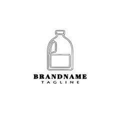 can bottle logo cartoon icon design template black isolated vector illustration