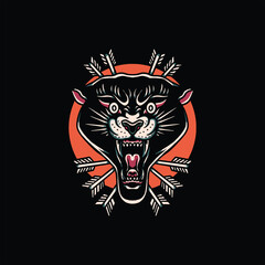 panther tattoo vector design