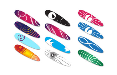 Set of Surfboard Vector Designs