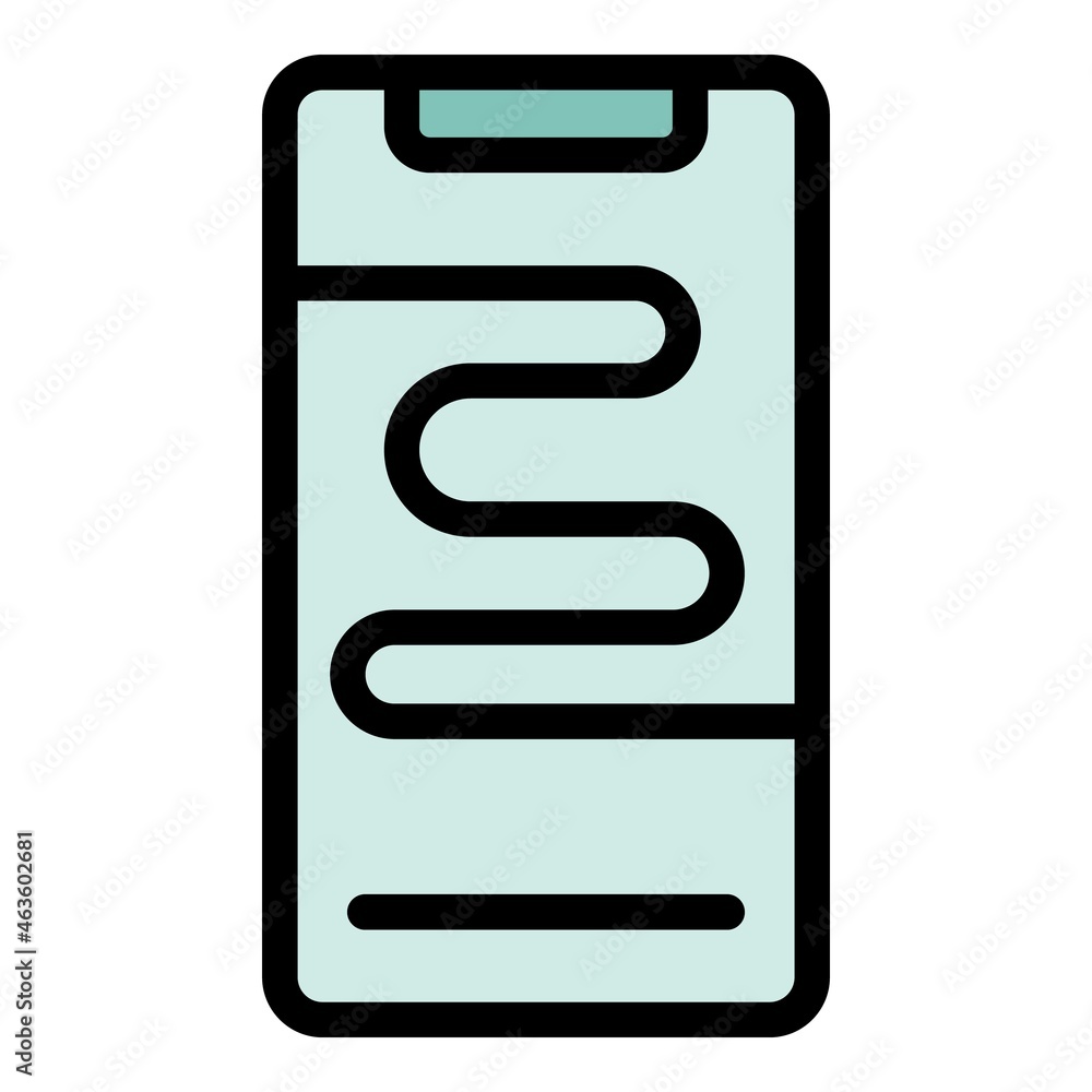 Poster fix glue smartphone icon. outline fix glue smartphone vector icon color flat isolated