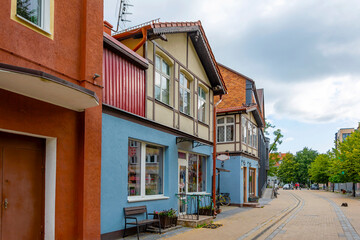 Fototapeta premium Kurortny Prospekt in the seaside town of Zelenogradsk