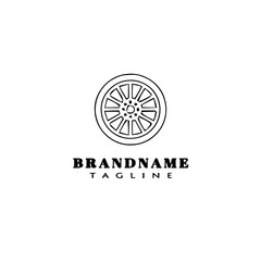 cute wheel logo cartoon icon vector illustration