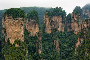 Fototapeta na wymiar Amazing landscape in Zhangjiajie national forest park. Avatar mountains in China.