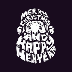 santa claus character celebrate of merry christmas and happy new year illustration