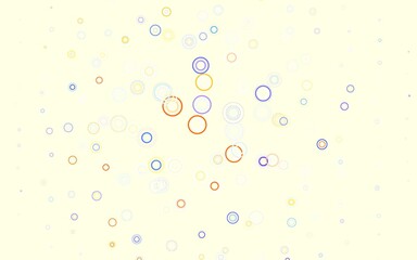 Light Multicolor vector background with bubbles.