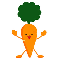 clip art illustration of a carrot with a smiling face