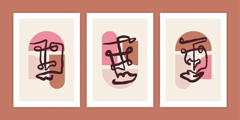 Collection of Abstract Face for Poster Illustration