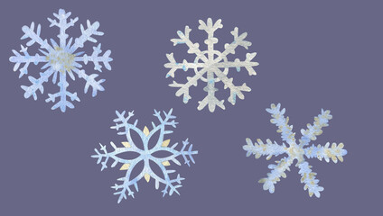 set of snowflakes