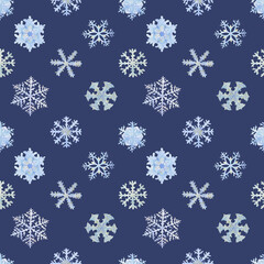 Naklejka na ściany i meble seamless pattern with small snowflakes