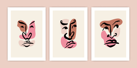 Set of Abstract Face for Poster Illustration