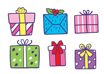 Cartoon cute gift box vector.