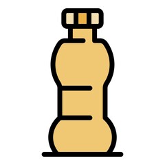 Plastic drink bottle icon. Outline plastic drink bottle vector icon color flat isolated