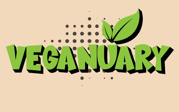 Veganuary Vector Drawing on a light background
