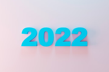 2022 on clean color abstract background.