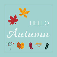 Hello Autumn poster, banner etc. Vector.