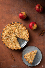Apple pie made from shortcrust pastry. - obrazy, fototapety, plakaty