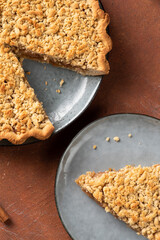 Apple pie made from shortcrust pastry.