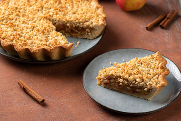 Apple pie made from shortcrust pastry.
