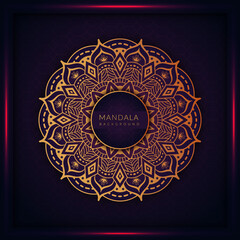 Creative golden luxury mandala background design with premium vector 
