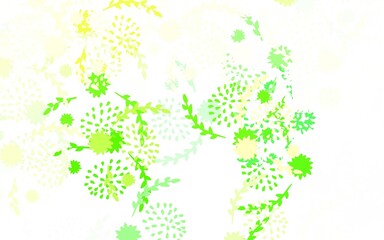 Light Green, Yellow vector natural backdrop with flowers