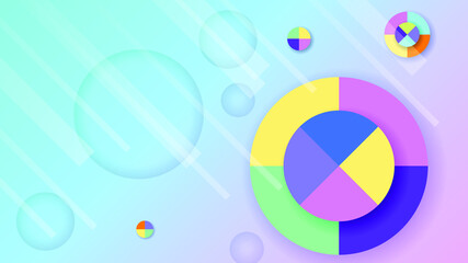 Abstract Colorful Gradient Background With Color Geometric Figures. Different Shapes And White Line Vector Design Style