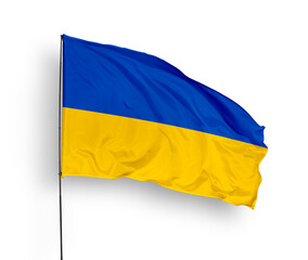 Ukraine flag isolated on white background. close up waving flag of Ukraine. flag symbols of Ukraine. Concept of Ukraine.