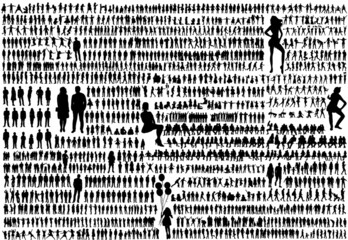 set of people silhouettes, vector