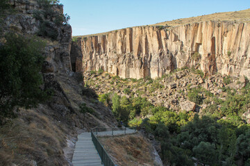 Ihlara valley, walking path, caves and old stone houses