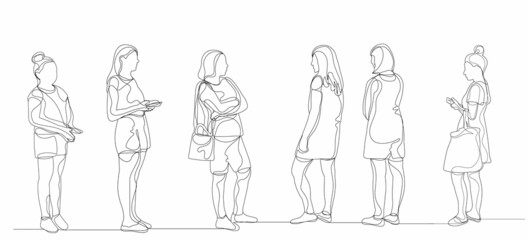 people talking drawing by one continuous line