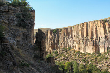 Ihlara valley, walking path, caves and old stone houses
