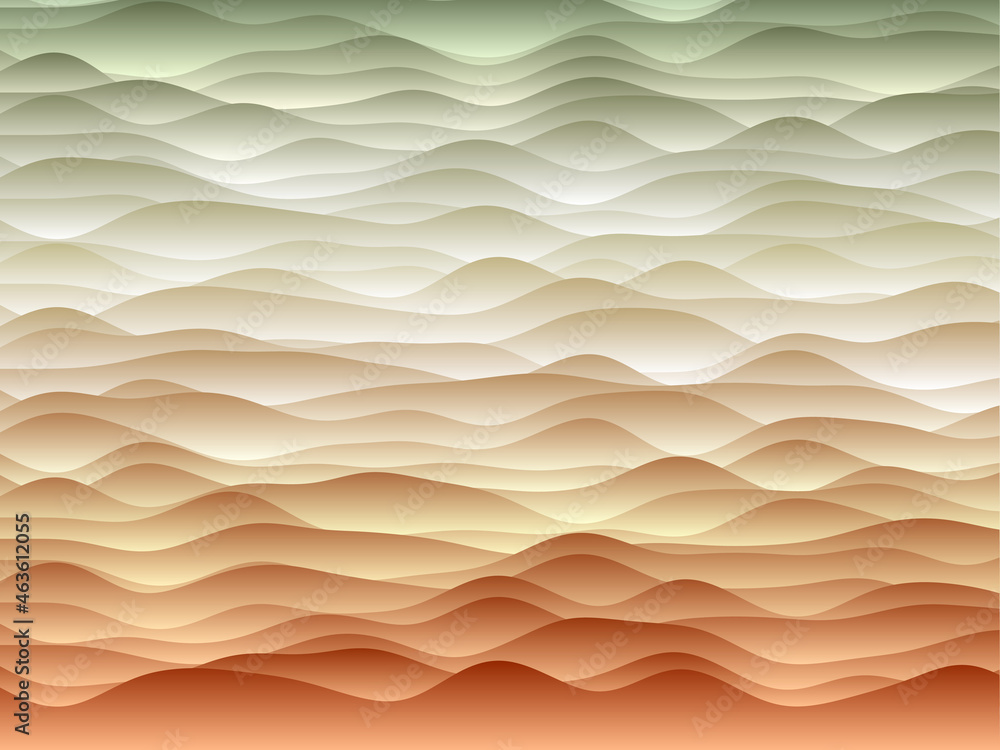 Poster abstract curves background. smooth curves with gradients in autumn colors. creative vector illustrat