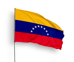 Venezuela flag isolated on white background. close up waving flag of Venezuela. flag symbols of Venezuela. Concept of Venezuela.