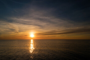 Sunset on the beach of Ahrenshoop in Germany