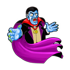 Vampire. Count Dracula drawn in cartoon style