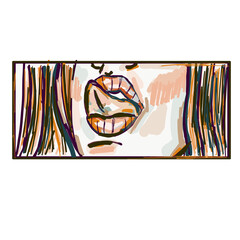 Japanese slogan with manga style faces. Vector design for t-shirt graphics, banner, fashion prints