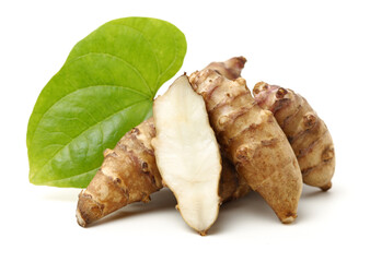 Jerusalem artichoke on white background 